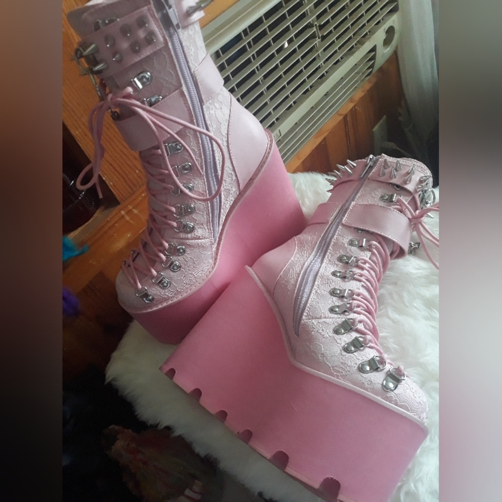 Pink Spiked Traitor boots